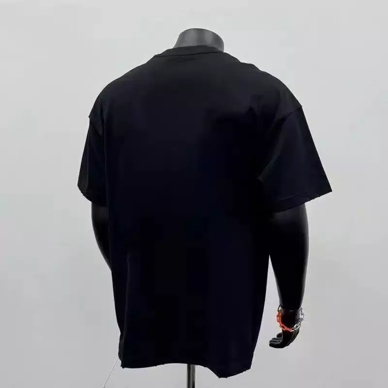 Летняя хлопковая футболка с коротким рукавом, американский стиль, oversize