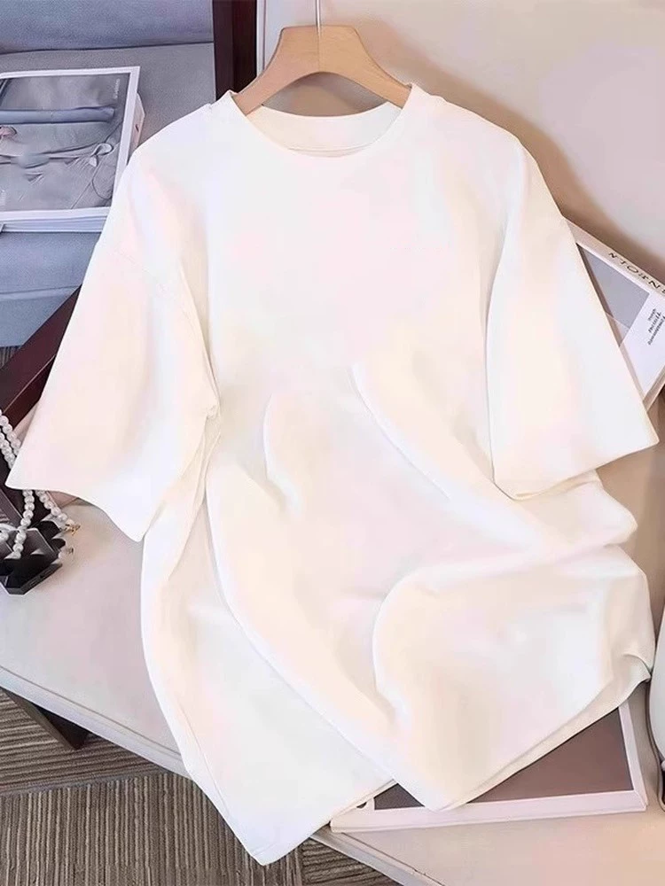 Летняя хлопковая футболка с коротким рукавом, американский стиль, oversize