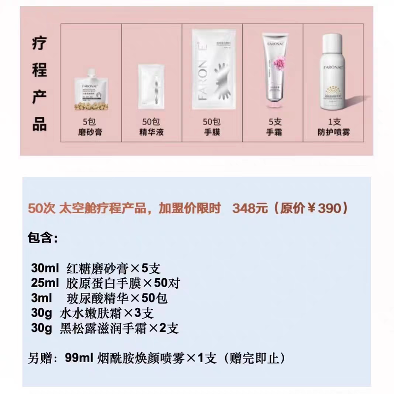 Fronae Collagen Hand Mask for Space Capsule Therapy, Special for Beauty Salons and Hand Care