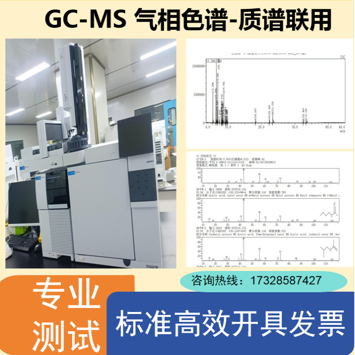 GCMS测试气相色谱质谱含量化验数据分析分子量结构信息定性定量