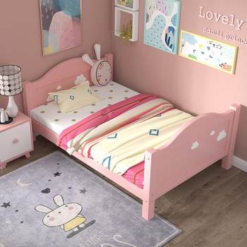 Children's furniture solid wood children's bed single 1.5 m 1.2 m boy and girl cartoon splicing bed environmentally friendly princess bed