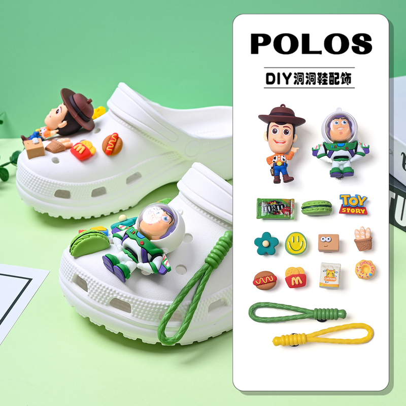 Original Crocs Shoe Accessories 3D Buzz Lightyear Shoe Charms Decorative Buckle Keychain DIY Accessories Suitable for Crocs Shoes