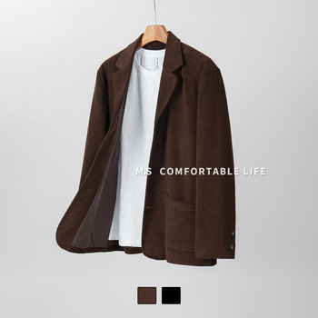 Maxhang life corduroy men's suit jacket autumn new high-end loose and versatile casual suit top