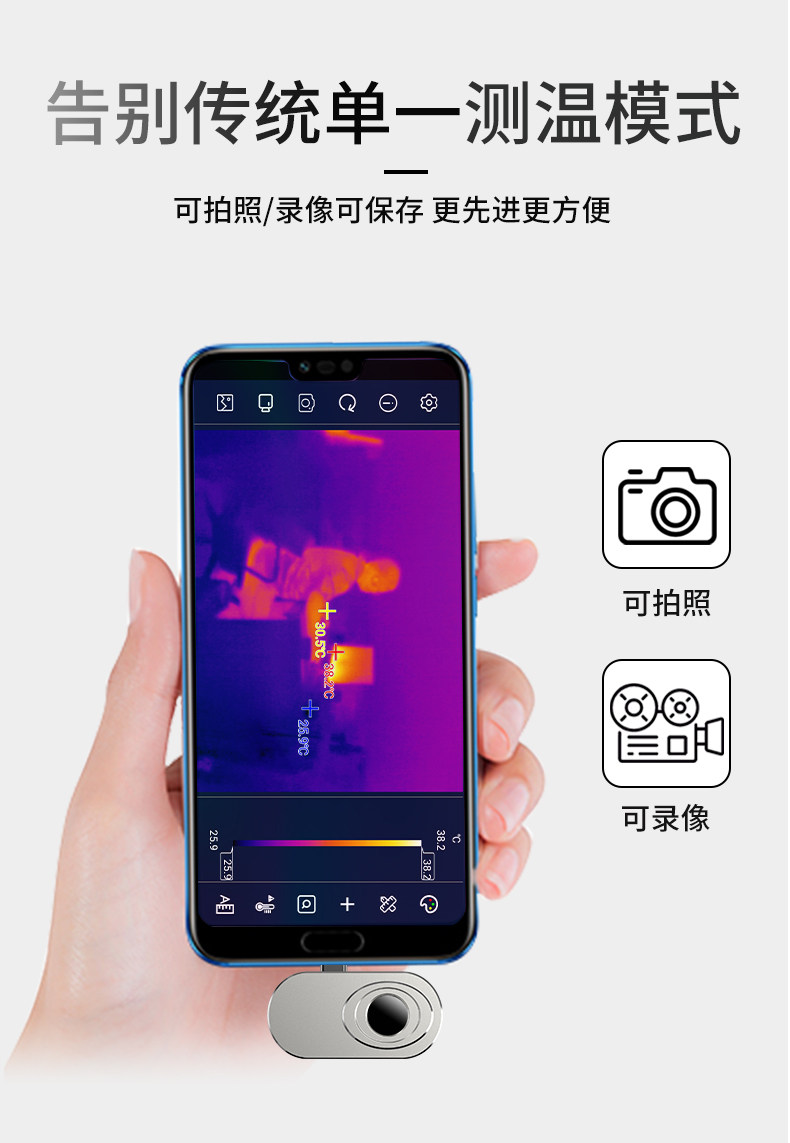 Тепловизор 精明鼠nf586s手机热像仪红外线热成相高清成像夜视测温漏水热像仪 Smart Rat