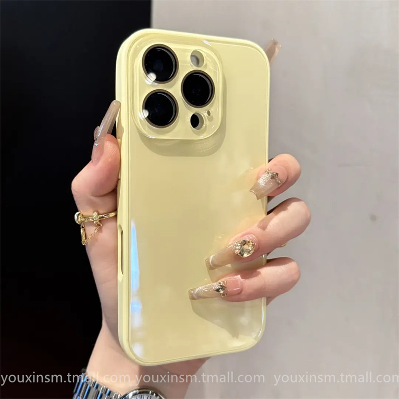 ins Summer Dopamine Original Glass Case for iPhone 16 Pro Max iPhone 15 Pro Max New Model 17Pm Popular 11 Internet Celebrity Unisex 13 Super Stylish 12 Full Coverage 14P Case