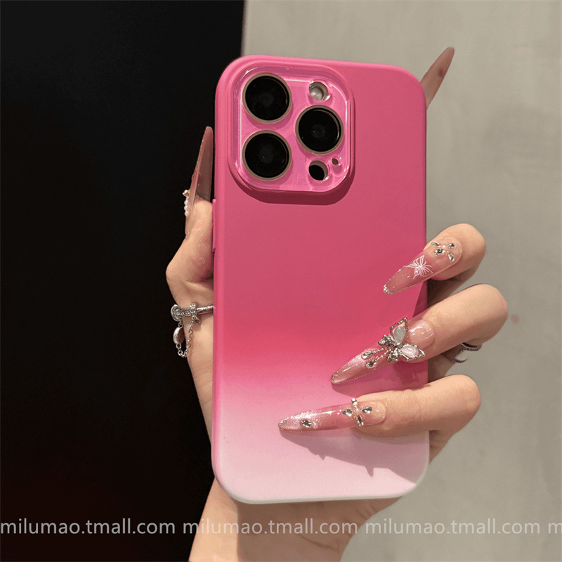ins Summer Dopamine Liquid Silicone Case for Apple 17 Pro Phone iPhone 15 Pro Max New Gradient 14 Unisex 13 Internet Celebrity 12 Couple Plus Full Coverage 16 Pro Max Shockproof