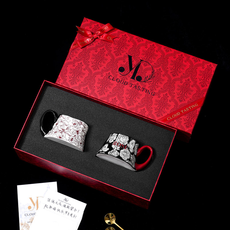 Neichen [Rose Harmony] Mug, High-End and Exquisite, Perfect for Housewarming, Wedding, Birthday Gift Set, Water Cup