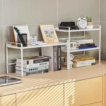 Desktop storage rack office desk desk wrought iron storage rack home bedroom dormitory simple bookshelf layered shelf