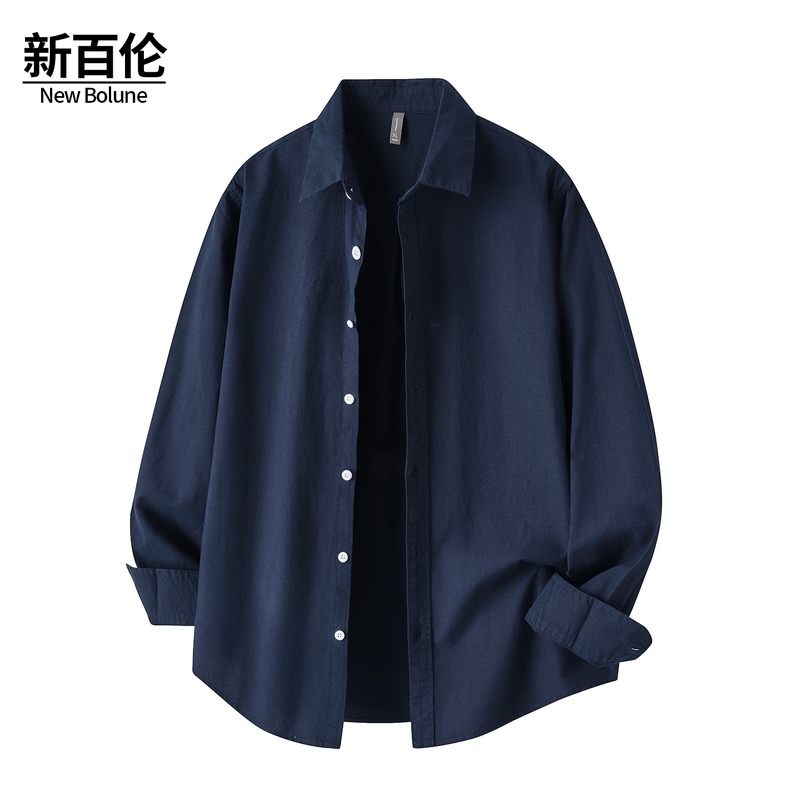 New Balance Pure Cotton Long-Sleeved Shirt for Men Spring and Autumn 2025 New Fashion Brand Loose Lapel Shirt Casual Jacket Trendy