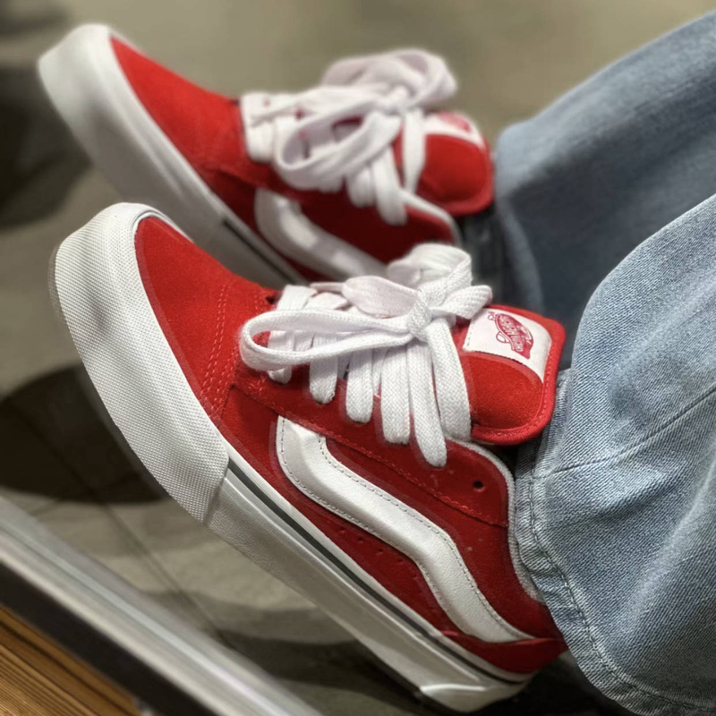 Knu Skool Red Thick Tongue Sneakers Student Couple Shoes Skateboard Shoes Men's Shoes Women's Shoes Vn0009Qcjv6