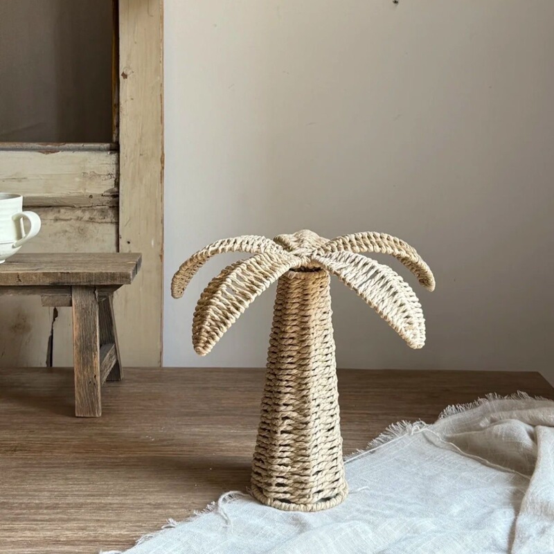 Straw Woven Floral Creative Home Decor Coconut Tree Outdoor Landscaping Photo Props Hand-Woven with a High-End Feel