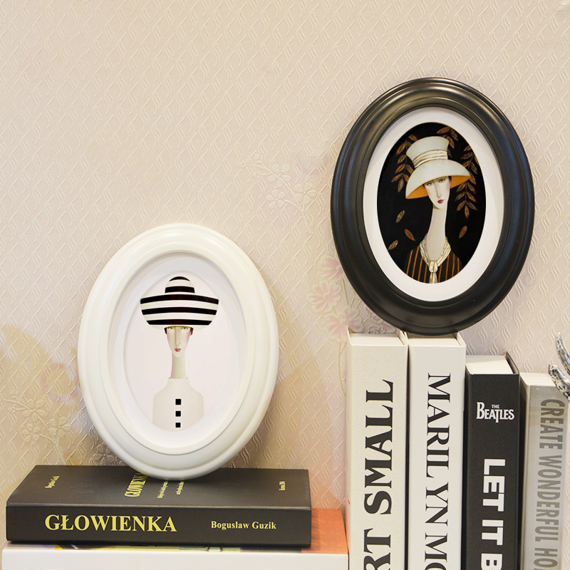 Oval-Shaped European-Style Creative Retro Minimalist Calligraphy and Painting Wedding Dress Classical Wall-Mounted Picture Frame Oval-Shaped European-Style Creative Retro Minimalist Calligraphy and Painting Wedding Dress Classical Wall-Mounted Picture Frame