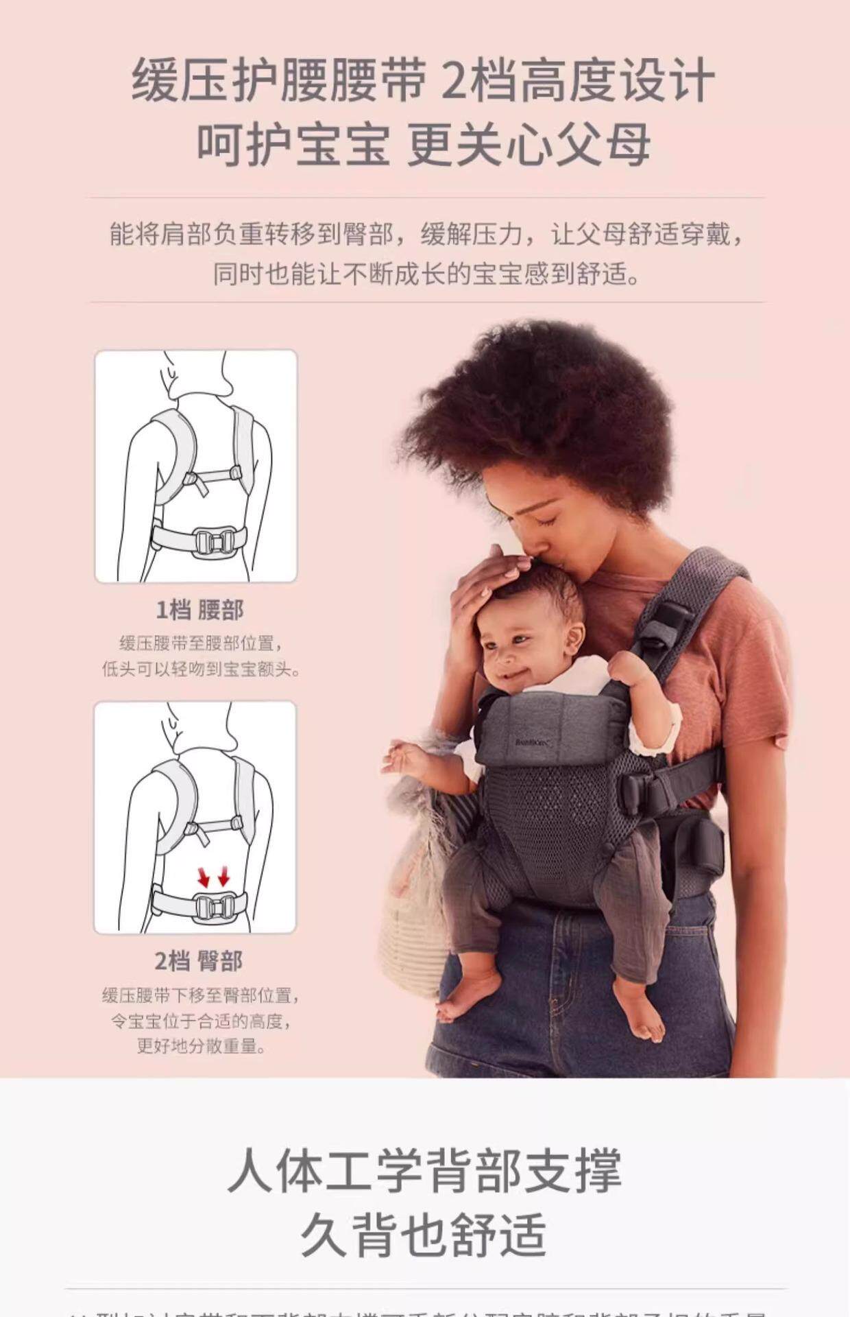 Рюкзак-кенгуру 瑞典babybjorn婴儿背带harmony one系列多功能抱娃神器解放双手