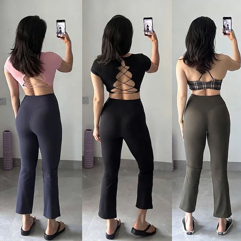 2026 New Flared Butt-Lifting Yoga Pants for Women, Spring and Autumn Slim-Fit Running Sports Cropped Pants, Petite Fitness Long Pants 2026 New Flared Butt-Lifting Yoga Pants for Women, Spring and Autumn Slim-Fit Running Sports Cropped Pants, Petite Fitness Long Pants