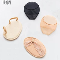 Thuyền vớ nữ cotton nông miệng đầy đủ vớ vô hình cao gót dép đi trước nửa sân pad silicone chống trượt dán - Vớ mắt cá chân tất nam