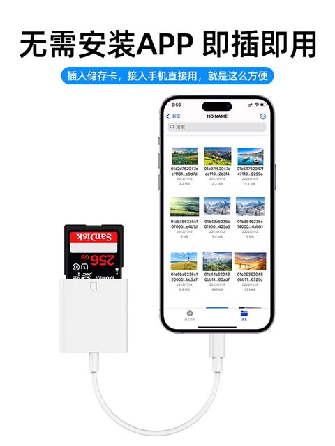 Original Camera Card Reader Sd Card Compatible with Apple, Sony, Canon, Nikon, Iphone, Transmission Cable, Mobile Phone Tf Memory Otg Converter, Type-C Adapter, Ccd Connection Direct Transfer Cf Universal