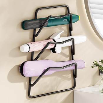 Hair curling rod storage rack straightener hairpin plywood wall storage rack bathroom bathroom wall hanging storage tool