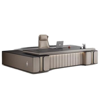 Select simple and simple boss desk and chair combination light luxury sense ceo room furniture new chinese style manager large desk