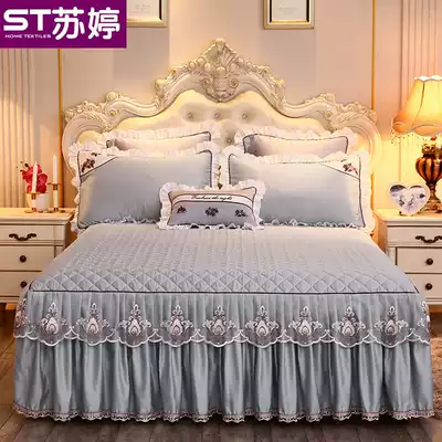 Korean-style cotton lace dress thickened Tencel Modal bed set Spring and summer European bedding bedspread three-or four-piece set
