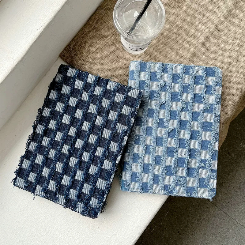 Denim Plaid Fabric Leather Case Suitable for Apple iPad 12Th Generation Protective Case Air8 Smart Sleep Mode Mini7 Mini Fashion Niche Ipadpro Flip Cover High-End Air7 Creative Personalized Leather Case Denim Plaid Fabric Leather Case Suitable for Apple iPad 12Th Generation Protective Case Air8 Smart Sleep Mode Mini7 Mini Fashion Niche Ipadpro Flip Cover High-End Air7 Creative Personalized Leather Case