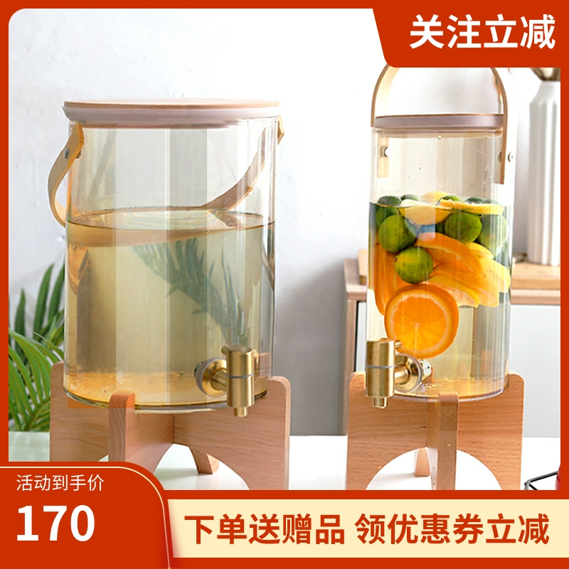 High temperature resistant with tap large capacity Coke barrel juice tripod cold water jug cold water barrel hotel Self-help tea water creativity