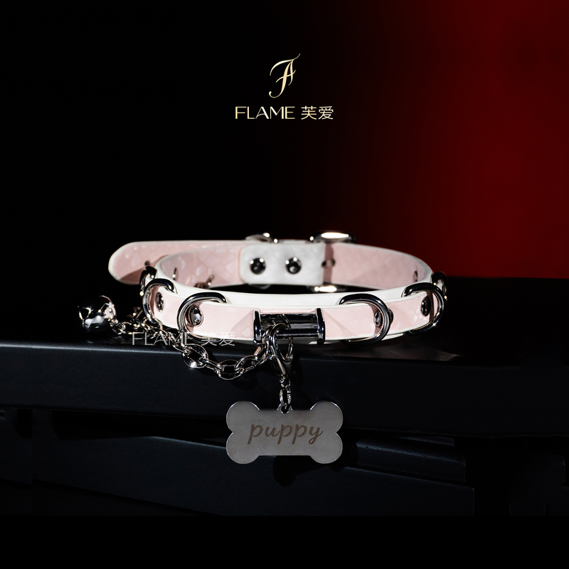 Flame Small Pink Handmade Snake Pattern Choker Necklace for Women with Engraved Tag, High-End Neck Ring, Couple Gift Flame Small Pink Handmade Snake Pattern Choker Necklace for Women with Engraved Tag, High-End Neck Ring, Couple Gift