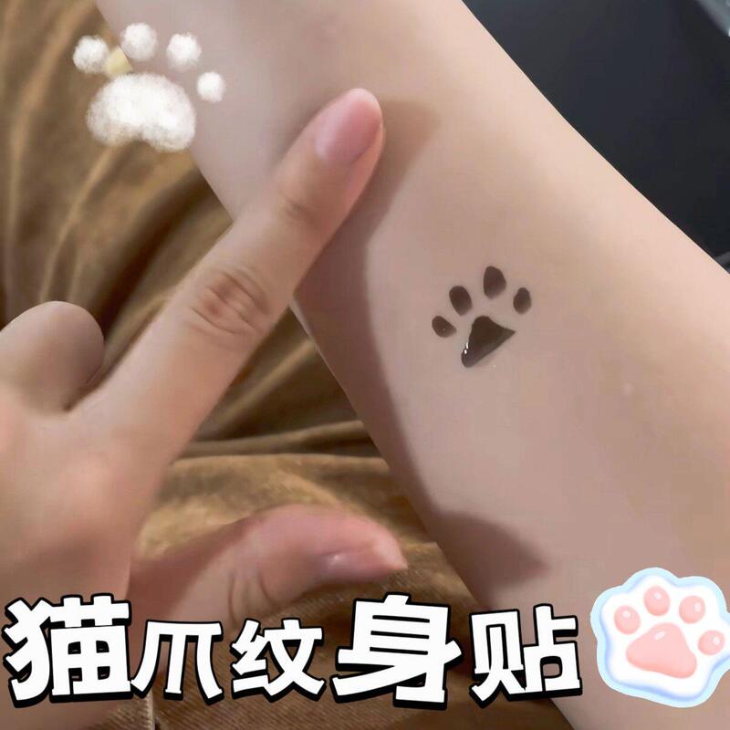 Sweet Style Cat Paw Tattoo Sticker, Black to Pink, Waterproof, Long-Lasting, Cute Creative Design, Temporary Body Sticker Sweet Style Cat Paw Tattoo Sticker, Black to Pink, Waterproof, Long-Lasting, Cute Creative Design, Temporary Body Sticker