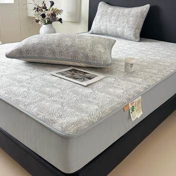 Summer ice silk bed cover single piece cool mat machine washable cooling bed sheet cover full cover mattress protective cover