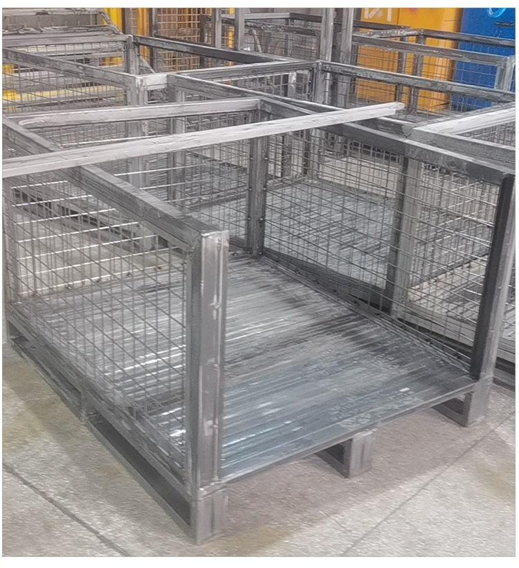 товар из китая 网格料收纳仓储笼 铁制仓库储物物流周转箱配件网笼可移动仓储笼 Co
