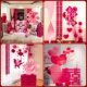 Pink Wedding Room Living Room Decoration Set for the Bride's Bedroom, Dressing Gown Photo Background, and Decorative Garlands