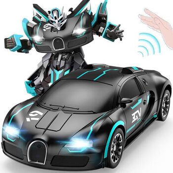 Gesture Sensing Transforming Remote Control Car Children's Rechargeable Electric Racing Car Robot Toy Car for Boys 3-6 Years Old