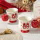 Red Apple Double Happiness Ceramic Mugs, Cute Wedding Gift for Couples, Tall and Aesthetically Pleasing Design, Niche Style