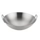 Stainless Steel Wok with Double Handles, Round Bottom Cookware, Wooden Handle, Single Handle Cooking Pot, Large Wok for Stir-Frying, Commercial Use, Rural Large Pot