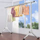 Foldable Single-Rod Clothes Drying Rack, Floor-Standing, Household Balcony Retractable Clothes Hanger for Drying Clothes and Quilts
