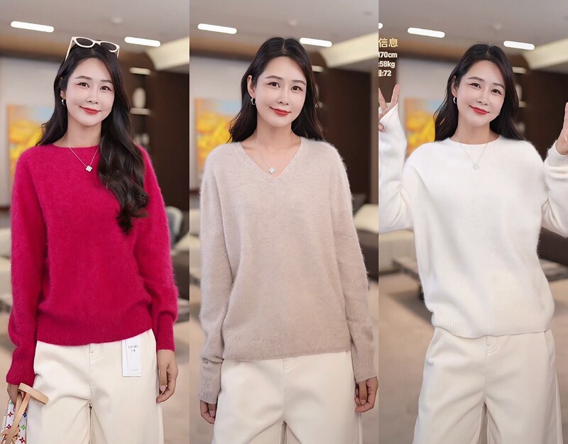 【No Returns or Exchanges】【Length from 57】89.1% Sheep Wool, 6.1% Cashmere, 4.8% Mulberry Silk Long-Sleeve Top 【No Returns or Exchanges】【Length from 57】89.1% Sheep Wool, 6.1% Cashmere, 4.8% Mulberry Silk Long-Sleeve Top