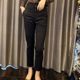 2024 Spring and Autumn New High Waist Four Button Small Foot Suit Pants Women's Black Slim Nine-Point Casual Professional Suit Pants