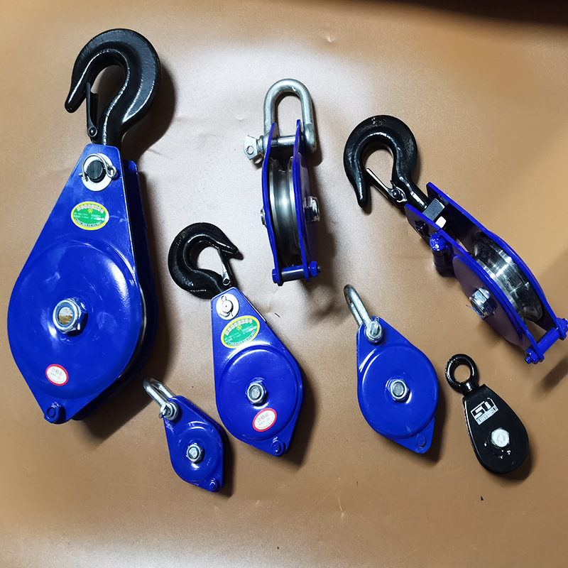 Lifting pulley national standard single wheel lifting pulley shackle lifting ring pulley anti-falling steel wheel wire rope bearing hanging pulley