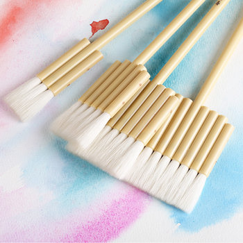 Qiuhongzhai Handmade Chinese Painting Watercolor Painting Gradient Background Plastic Handle Wool Brush Nylon Paintbrush Flat Brush