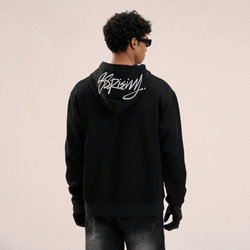 [Same Style as Liu Yuxin] 88Rising College-Style Floral Embroidered Logo Loose Casual Versatile Hooded Sweatshirt