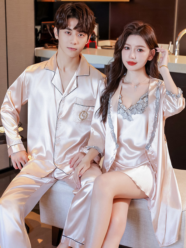 Silk Wedding Pajamas for Women 2026 New Style Newlywed Couple Set Mulberry Silk Sexy Nightgown Two-Piece Home Wear Set Silk Wedding Pajamas for Women 2026 New Style Newlywed Couple Set Mulberry Silk Sexy Nightgown Two-Piece Home Wear Set