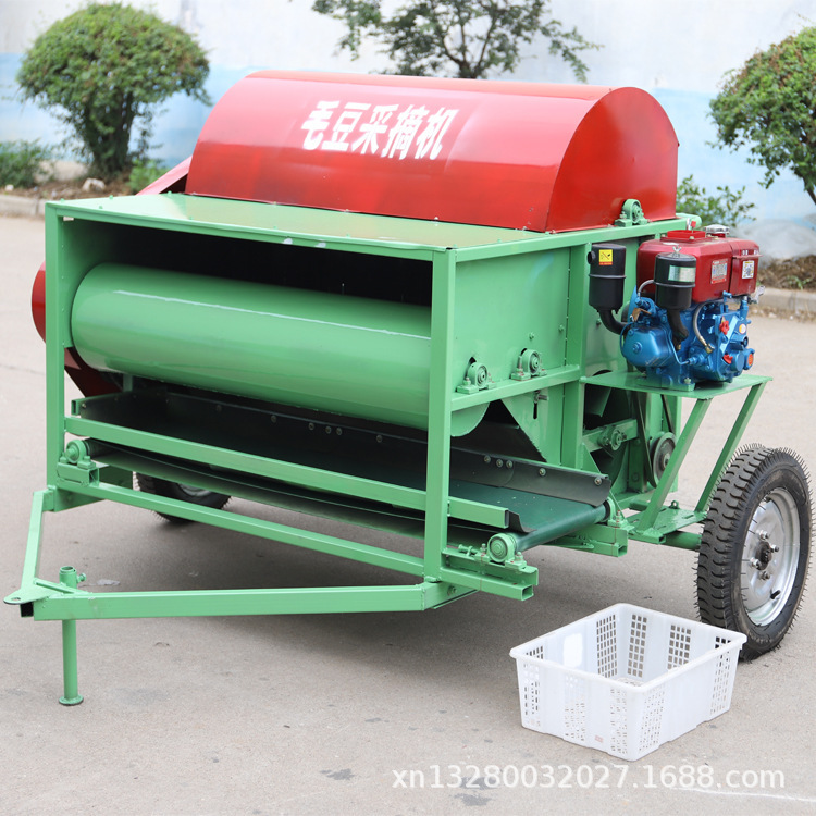 Green Edamame Picking Machine, Semi-Automatic Edamame Picking Machine, Green Edamame Pod Shelling Machine, Diesel Edamame Picking Machine