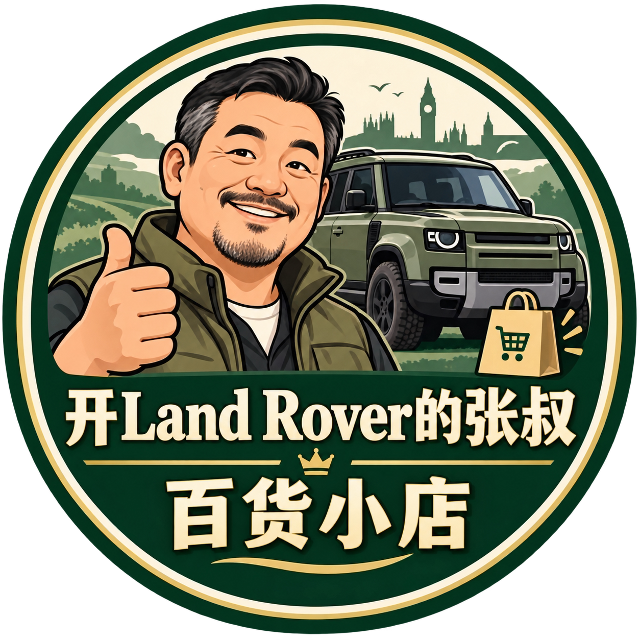 开Land Rover的张叔百货小店的LOGO