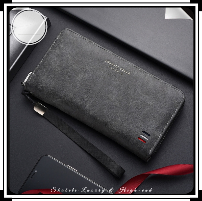 New Style Men's Long Wallet with Double-Layer Zipper, Large Capacity, Can Hold Mobile Phone, Clutch Bag, Card Holder, Birthday Gift Bag