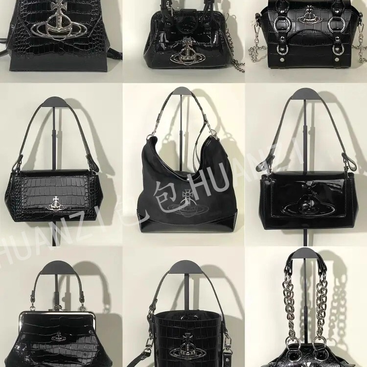 Huanzi Saturn Crocodile Pattern Underarm Bag, Hand-Held Crossbody Bag, Hazel Baguette Bag, Fashionable and Versatile Underarm Chain Bag Huanzi Saturn Crocodile Pattern Underarm Bag, Hand-Held Crossbody Bag, Hazel Baguette Bag, Fashionable and Versatile Underarm Chain Bag
