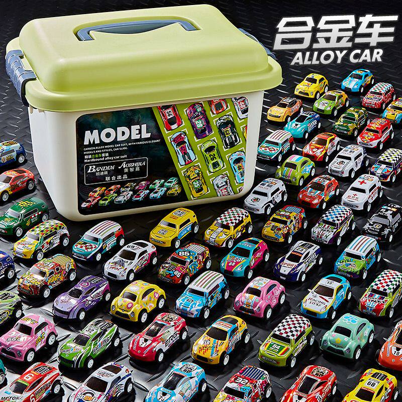 Alloy Pull-Back Car Toy for Boys, Realistic Racing Car Model Set, Mini Car Toy, Exquisite