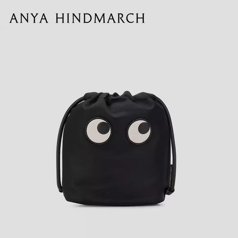 Directly Shipped from France: Anya Hindmarch Drawstring Bucket Bag, Nylon Big-Eye Bag, Hand-Held Dumpling Phone Bag
