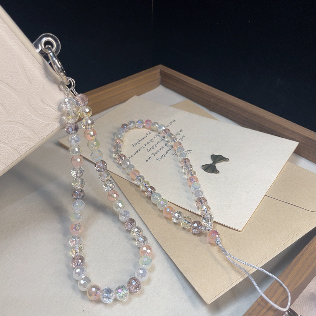 High-end sparkling crystal phone charm, multi-faceted exquisite crystal pendant, disco ball crystal bag charm