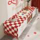 Wedding TV cabinet tablecloth newlywed red festive decoration arrangement long tablecloth sideboard shoe cabinet happy word cover