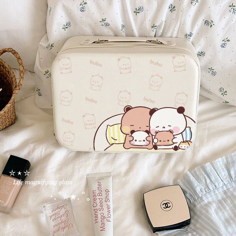 Yierbubu Makeup Box Large Capacity Portable Zipper Pu Leather Storage Box Student Storage Makeup Bag Skin Care Products Yierbubu Makeup Box Large Capacity Portable Zipper Pu Leather Storage Box Student Storage Makeup Bag Skin Care Products