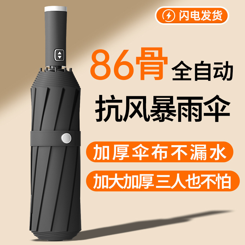 Bogya Large Folding Umbrella with a High-End Feel, Sunshade, Automatic Umbrella, Storm-Resistant Large Umbrella, Dual-Use for Sun and Rain